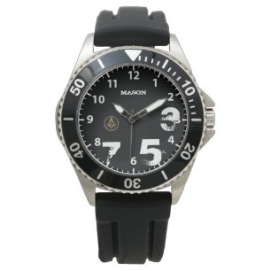 het zwarte Ontwerp van het metselaarHORLOGE door Horloge
