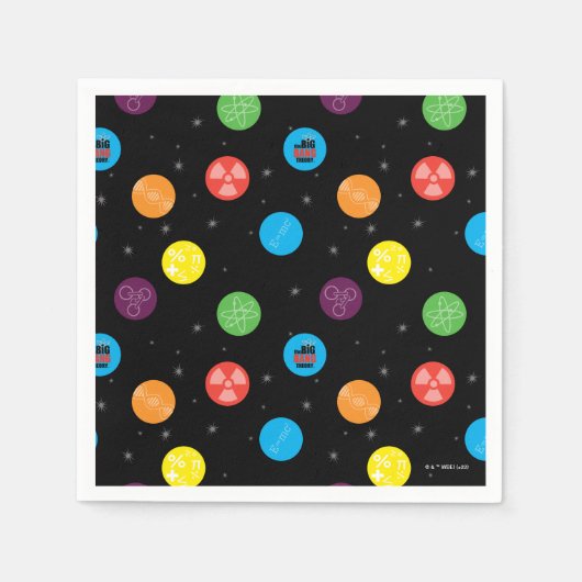 Het zwarte patroon van de Big Bang Theory Servet (Voorkant)