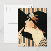 "Het zwarte Pet" Art Deco van George Barbier Briefkaart (Voorkant / Achterkant)