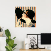 "Het zwarte Pet" Art Deco van George Barbier Poster (Thuiskantoor)