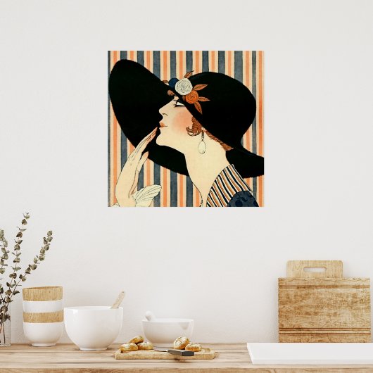 "Het zwarte Pet" Art Deco van George Barbier Poster (Keuken)