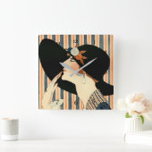 "Het zwarte Pet" Art Deco van George Barbier Vierkante Klok (Huis)