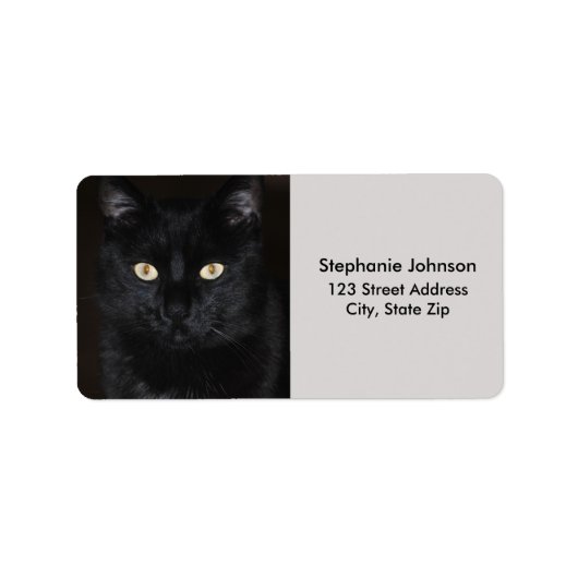 Het zwarte Portret van de Kat Etiket (Voorkant)