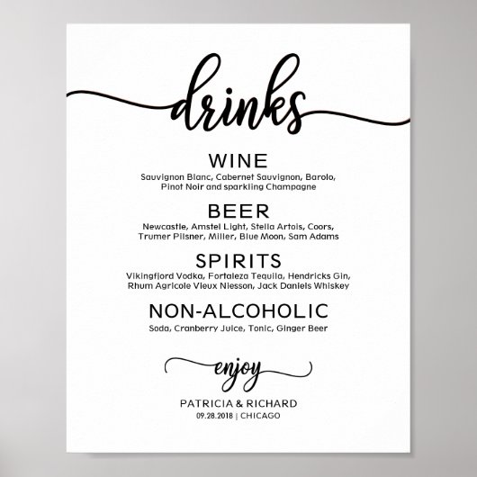 Het Zwarte Poster van de Calligrafie van het Menu  (Voorkant)