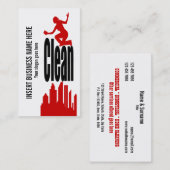 Het zwarte rode PERSONALIZE van de Reinigingsdiens Visitekaartje (Voorkant / Achterkant)