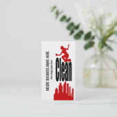 Het zwarte rode PERSONALIZE van de Reinigingsdiens Visitekaartje (Staand voorkant)