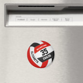 het zwarte rode schoolkleurenteam volleybal magneet (Insitu (Vaatwasser))