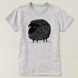 Het Zwarte Schaap Cool Wollig Schaap Cartoons T-shirt