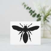 Het zwarte Silhouet van de Wesp Briefkaart (Staand voorkant)