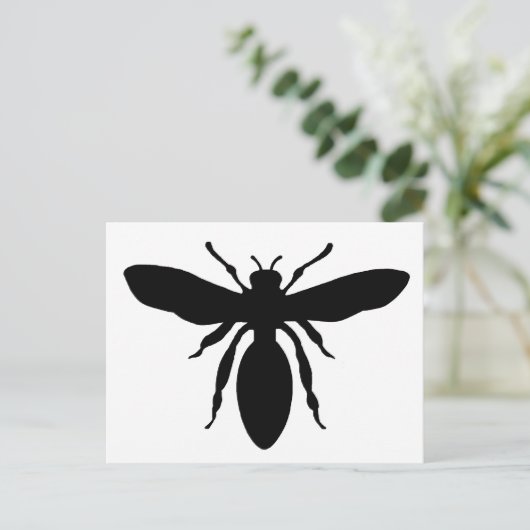 Het zwarte Silhouet van de Wesp Briefkaart (Staand voorkant)