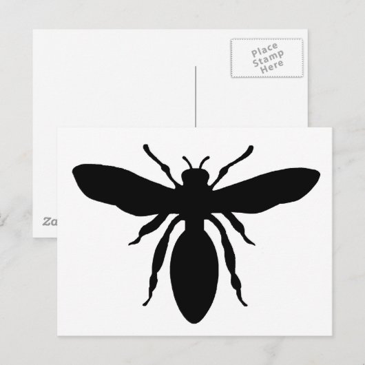 Het zwarte Silhouet van de Wesp Briefkaart (Voorkant / Achterkant)