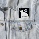 Het zwarte vierkant van het bruinkoolvierkant vierkante button 5,1 cm (In situ)