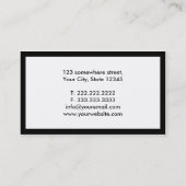 Het zwarte Visitekaartje van de Leraar van het (Achterkant)