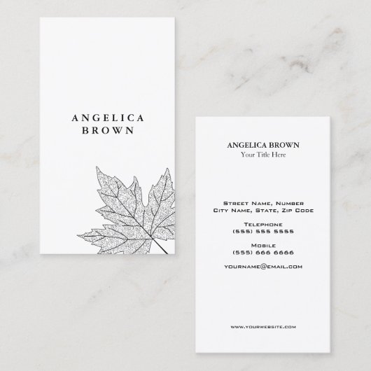 Het zwarte Visitekaartje van het Blad van de (Voorkant / Achterkant)