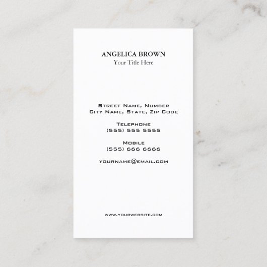 Het zwarte Visitekaartje van het Blad van de (Achterkant)