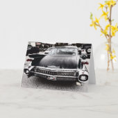Het zwarte Wenskaart van Cadillac Kaart (Gele Bloem)