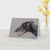 Het zwarte Wenskaart van de Kunst van de Hond van Kaart (Gele Bloem)