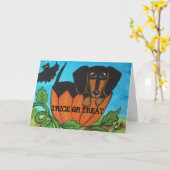 Het zwarte Wenskaart van de Pompoen van Halloween Kaart (Gele Bloem)