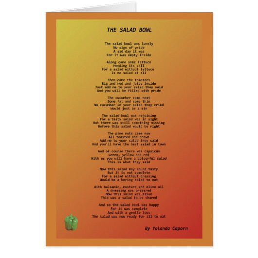 Het zwarte Wenskaart van de Salad Bowl (Voorkant)