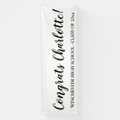 Het zwarte witte afstuderen van de de teksttekst v spandoek (Verticaal)