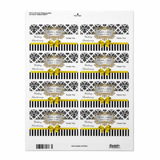 Het zwarte Witte Etiket van de Wijn van de Partij (Full Sheet)