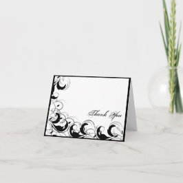 Het zwarte Witte Filigraan Vintage Huwelijk dankt Bedankkaart