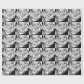 Het zwarte witte fotopatroon aanpassen cadeaupapier (Vlak)