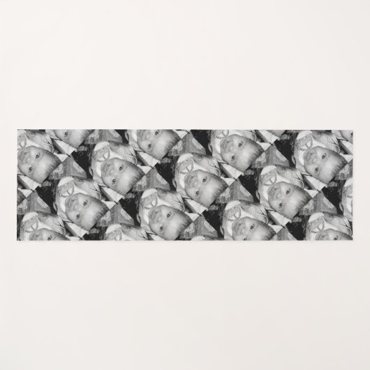 Het zwarte witte fotopatroon aanpassen yogamat (Voorkant (horizontaal))