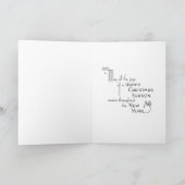 Het zwarte Witte Gestreepte Ornament van de Hulst Feestdagen Kaart (Binnen)