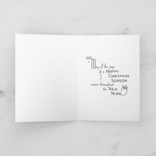 Het zwarte Witte Gestreepte Ornament van de Hulst Feestdagen Kaart (Binnen)