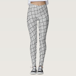 Het zwarte & Witte Hoekige Patroon van het Leggings