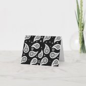 Het zwarte & Witte Huwelijk van Paisley dankt u Bedankkaart (Achterkant)