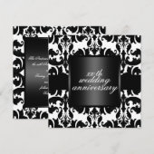 Het zwarte & Witte Jubileum van het Huwelijk van Kaart (Voorkant / Achterkant)
