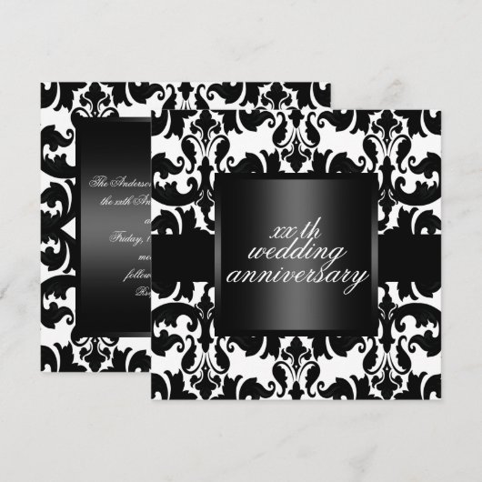 Het zwarte & Witte Jubileum van het Huwelijk van Kaart (Voorkant / Achterkant)
