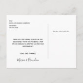 Het zwarte witte manuscript van de foto van het hu briefkaart (Achterkant)