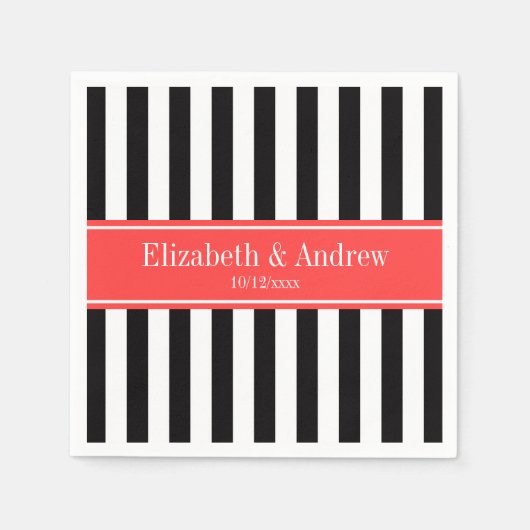 Het zwarte Witte Monogram van de Naam van het Lint Servet (Voorkant)