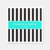 Het zwarte Witte Monogram van de Naam van het Lint Servetten (Voorkant)