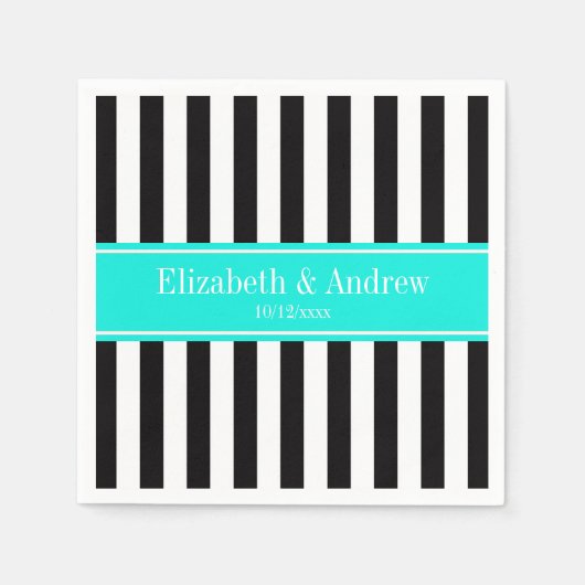 Het zwarte Witte Monogram van de Naam van het Lint Servetten (Voorkant)