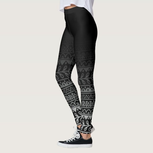 Het zwarte & Witte Patroon van de Krabbel onder Leggings (Links)