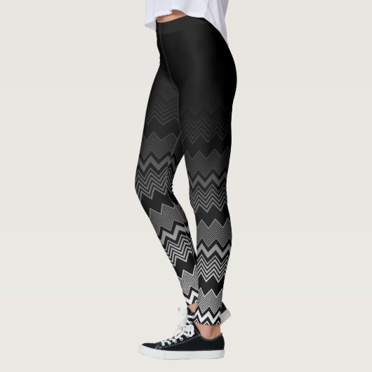 Het zwarte & Witte Patroon van de Zigzag onder Leggings (Links)