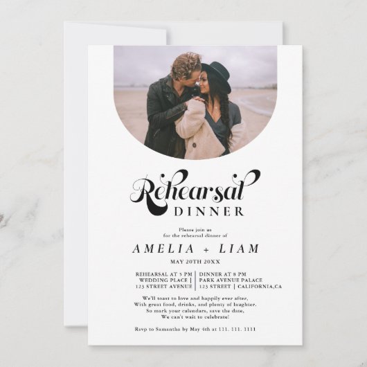 Het zwarte witte repetitieve diner van de het manu kaart (Voorkant)