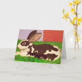 Het zwarte & Witte Schilderen van het Konijntje op Kaart (Gele Bloem)