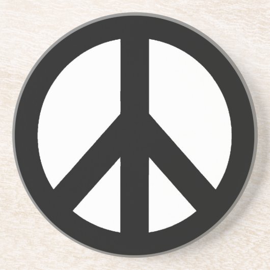 Het zwarte Witte Symbool van het Teken van de Zandsteen Onderzetter (Voorkant)