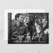 Het zwarte witte Verloving van de Foto sparen het  Briefkaart (Voorkant / Achterkant)