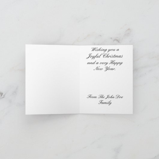 Het zwarte & Witte Wenskaart van de Vakantie van Feestdagen Kaart (Binnen)
