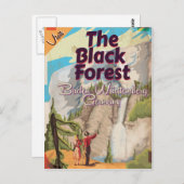 Het zwarte woud vintage Travel Poster. Briefkaart (Voorkant / Achterkant)