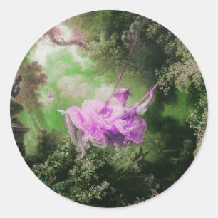 HET ZWEEKgroen paarse vioolvis Ronde Sticker