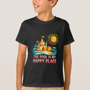 Het zwembad is mijn gelukkige plek de zwembad lief t-shirt