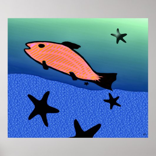 Het zwemmen met het Poster van Sterren (Voorkant)