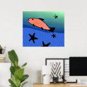 Het zwemmen met het Poster van Sterren (Thuiskantoor)